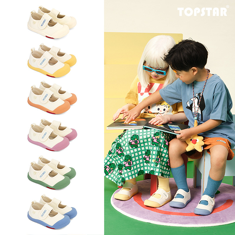 Topstar παιδικά καμβά με χαμηλό προφίλ - κλείσιμο Velcro, αναπνεύσιμα, σόλα TPR (Κορεάτικου στυλ, ηλικίες 1–6 ετών)
