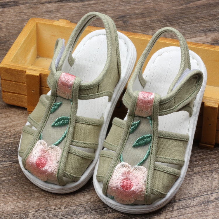 Pantofi din pânză cu cap de tigru pentru copii mici, partea superioară din bumbac și talpa din bumbac, respirabili, stil Hanfu pentru fetițe 1–3 ani