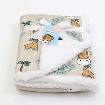 Бебешко одеяло - двойнослойно, меко плюшено с печатни животни/мультфилм/аватар мотиви, плат: супер фибър, за деца 1–3 години