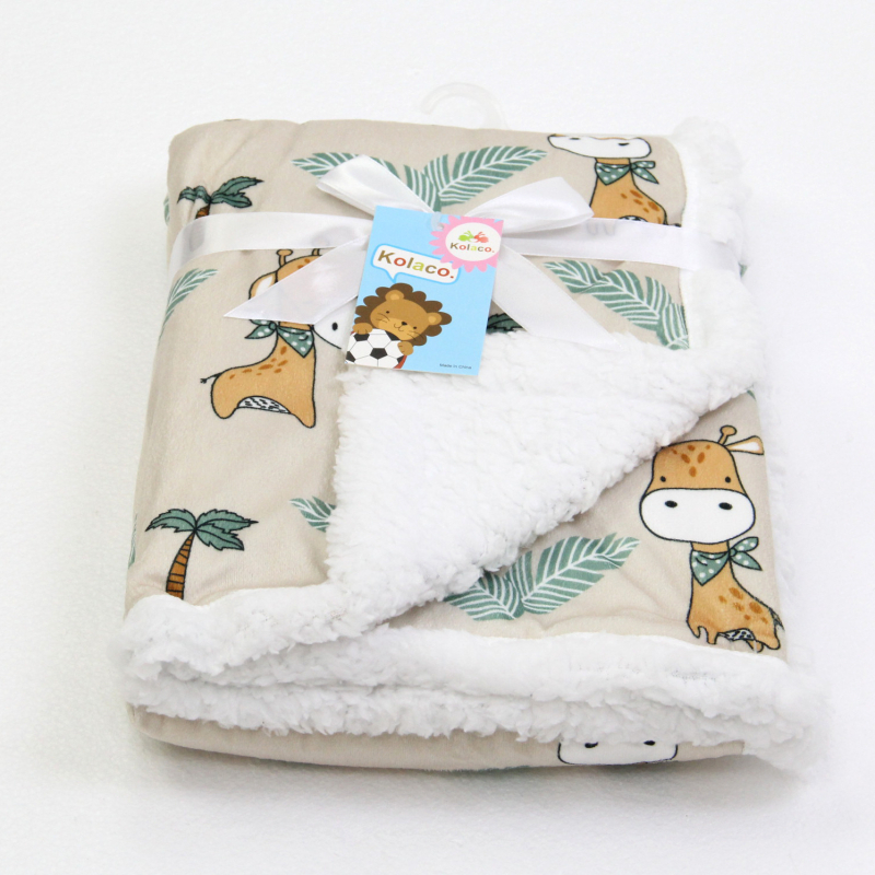 Бебешко одеяло - двойнослойно, меко плюшено с печатни животни/мультфилм/аватар мотиви, плат: супер фибър, за деца 1–3 години