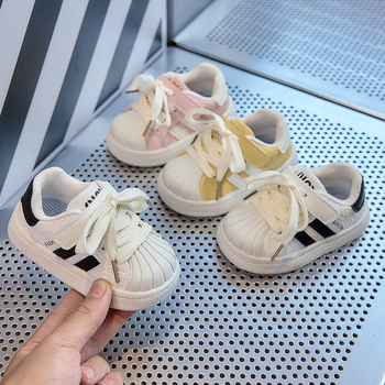 Gyerekeknek Shell Toe sportcipő Velcro-zárással, PU felsőrész, gumírozott talp, csúszásmentes, 1–3 és 4–6 évesek