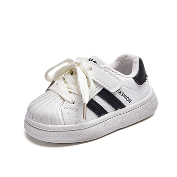 Gyerekeknek Shell Toe sportcipő Velcro-zárással, PU felsőrész, gumírozott talp, csúszásmentes, 1–3 és 4–6 évesek