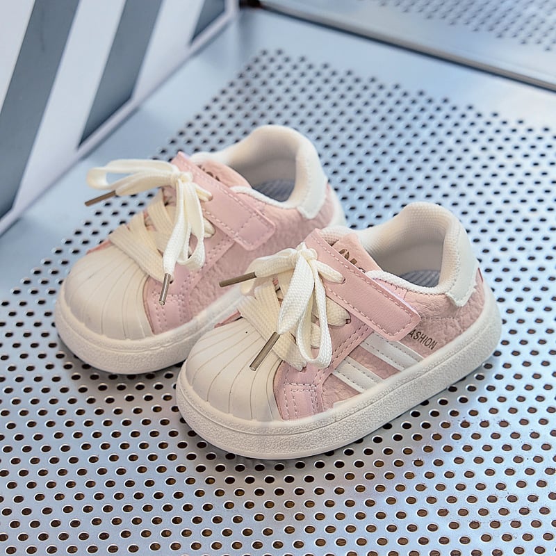 Gyerekeknek Shell Toe sportcipő Velcro-zárással, PU felsőrész, gumírozott talp, csúszásmentes, 1–3 és 4–6 évesek