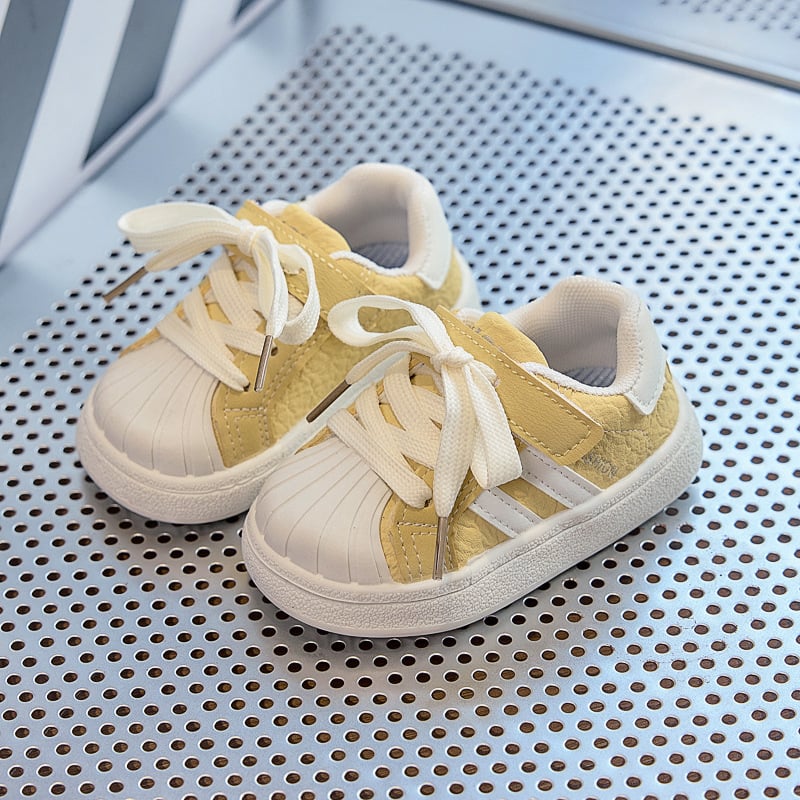 Gyerekeknek Shell Toe sportcipő Velcro-zárással, PU felsőrész, gumírozott talp, csúszásmentes, 1–3 és 4–6 évesek