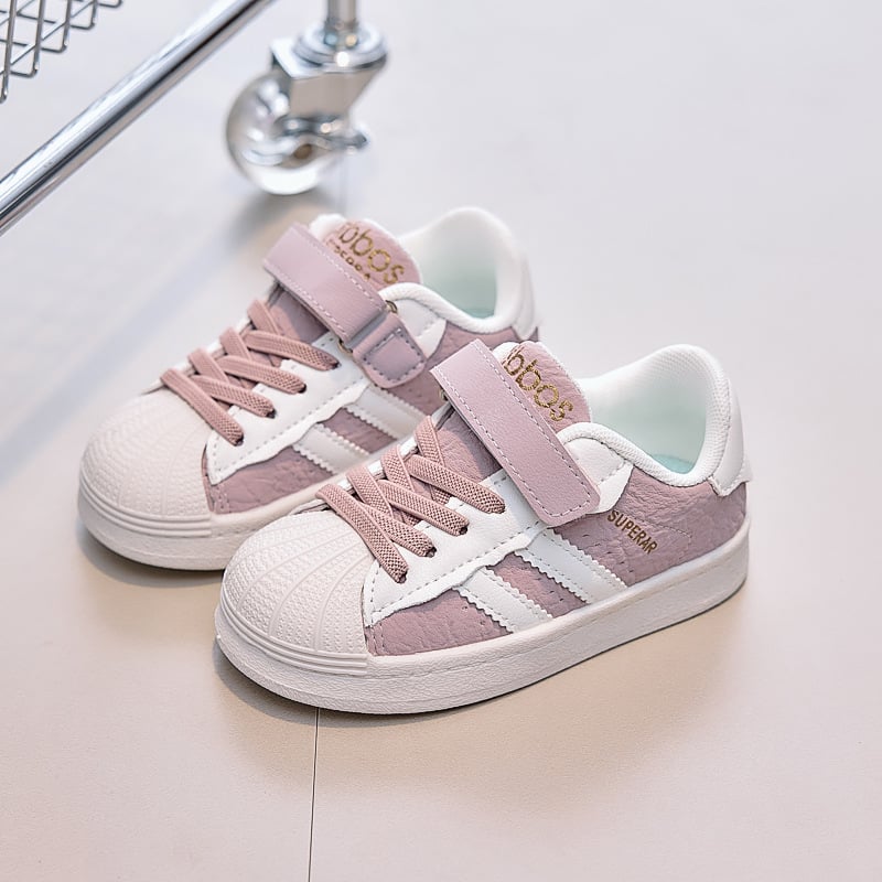 Gyerekeknek Shell Toe sportcipő Velcro-zárással, PU felsőrész, gumírozott talp, csúszásmentes, 1–3 és 4–6 évesek