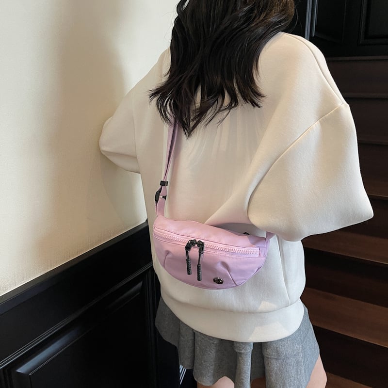 Γυναικεία τσάντα crossbody σε street style, Oxford ύφασμα, νάιλον επένδυση, κλείσιμο με φερμουάρ, θήκη για κινητό, με έναν ιμάντα