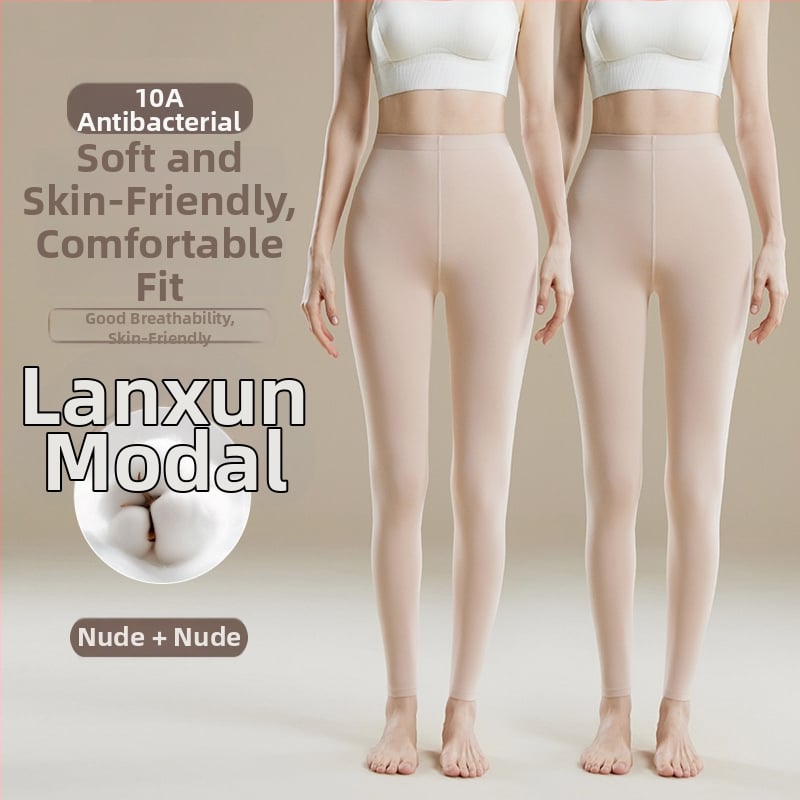 Pantaloni termici femei talie înaltă - Amestec Modal, 30–50% modal, modelare corp, păstrează căldura, culoare uni