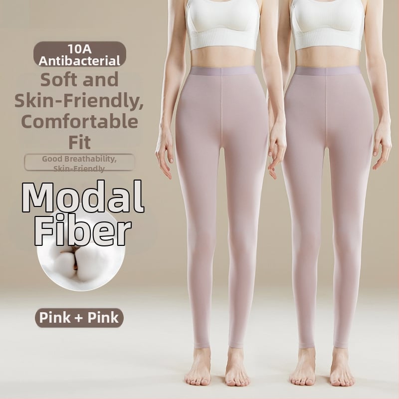 Pantaloni termici femei talie înaltă - Amestec Modal, 30–50% modal, modelare corp, păstrează căldura, culoare uni