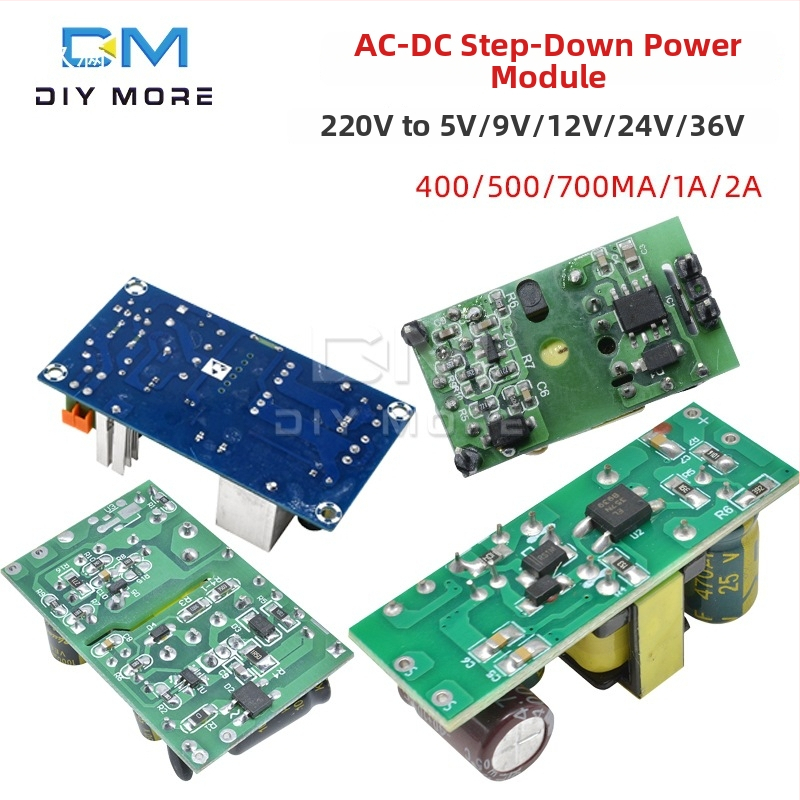 Стъпков понижаващ стабилизиращ захранващ модул, вход 220V AC, изходи 3.3/5/9/12/24V, 700mA, с превключваща захранваща схема