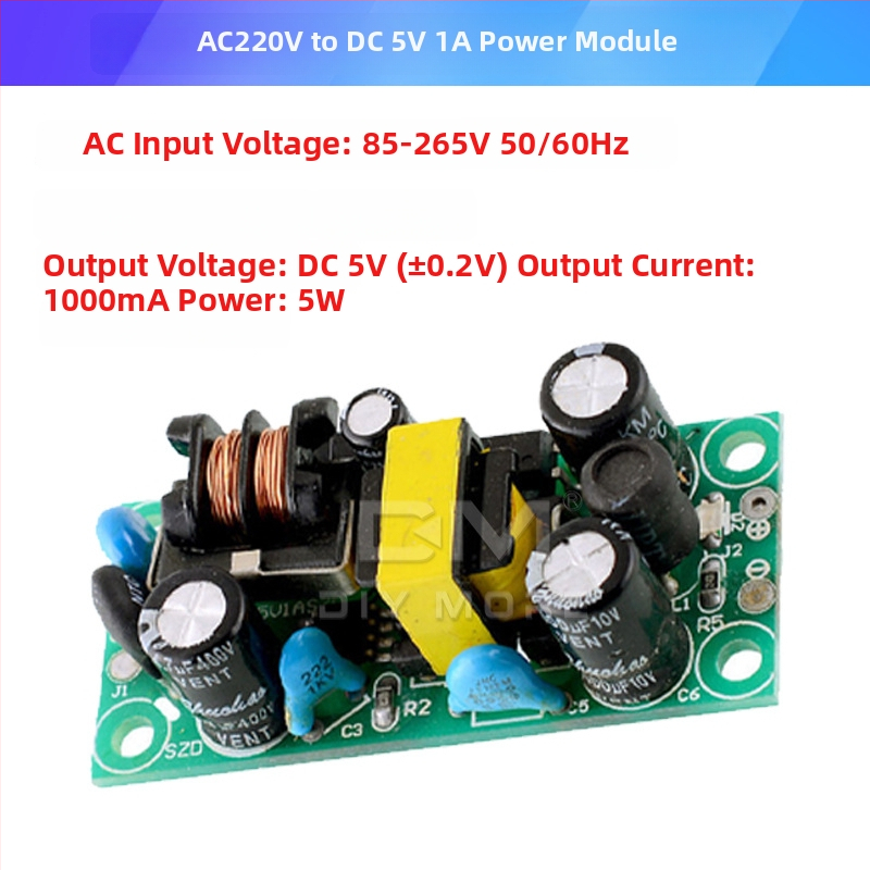 Стъпков понижаващ стабилизиращ захранващ модул, вход 220V AC, изходи 3.3/5/9/12/24V, 700mA, с превключваща захранваща схема