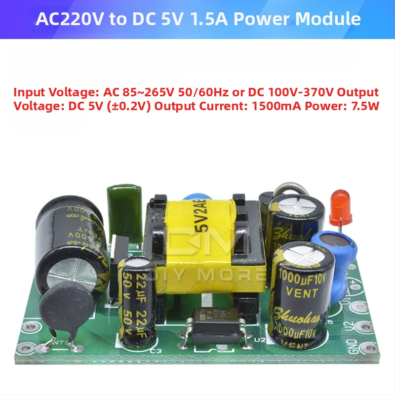 Стъпков понижаващ стабилизиращ захранващ модул, вход 220V AC, изходи 3.3/5/9/12/24V, 700mA, с превключваща захранваща схема