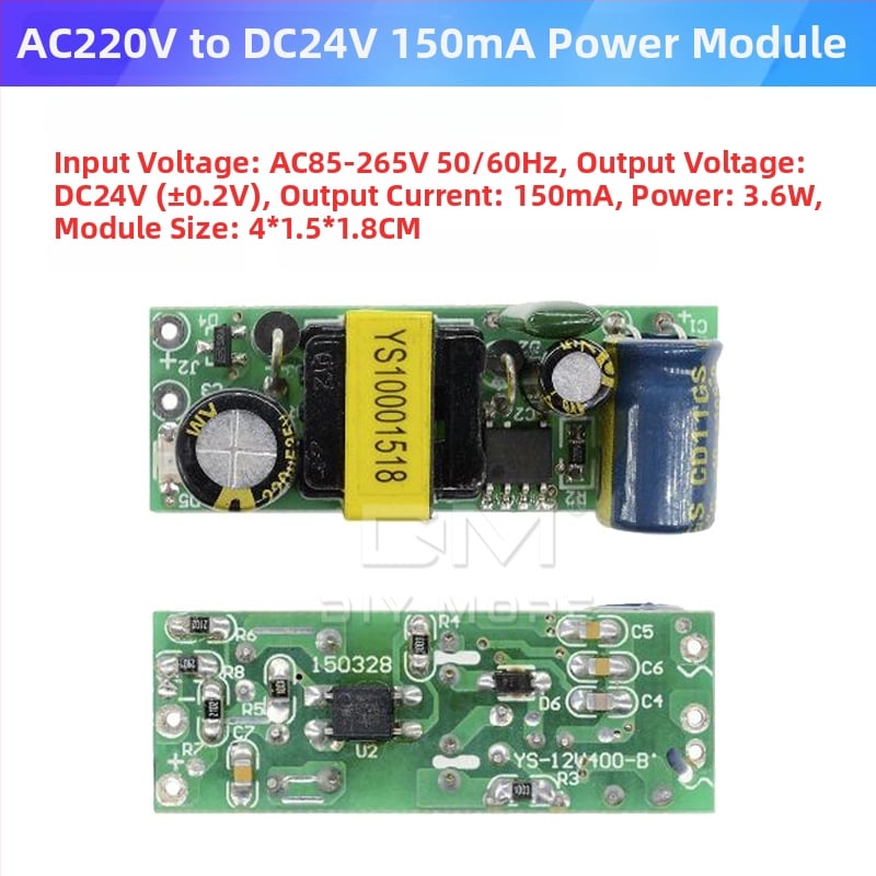Стъпков понижаващ стабилизиращ захранващ модул, вход 220V AC, изходи 3.3/5/9/12/24V, 700mA, с превключваща захранваща схема