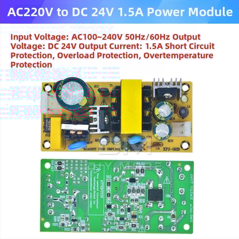 Стъпков понижаващ стабилизиращ захранващ модул, вход 220V AC, изходи 3.3/5/9/12/24V, 700mA, с превключваща захранваща схема