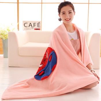 Dvojfunkčný auto vankúš-deka, kreslený štýl, plyšový materiál, PP bavlnená výplň, prispôsobiteľné