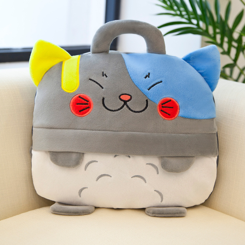 Dvojfunkčný auto vankúš-deka, kreslený štýl, plyšový materiál, PP bavlnená výplň, prispôsobiteľné