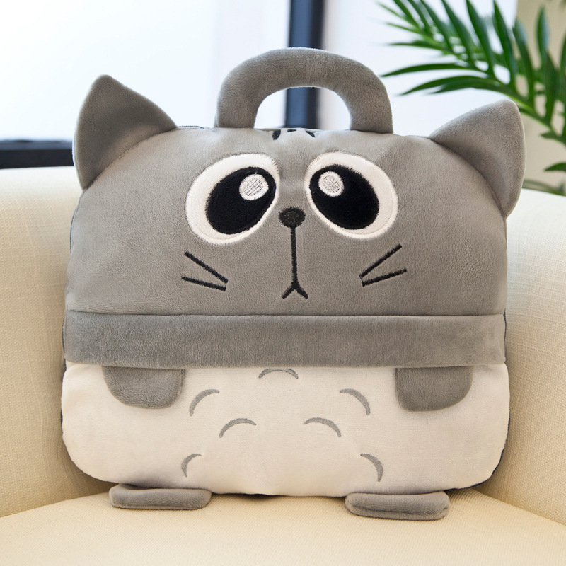 Dvojfunkčný auto vankúš-deka, kreslený štýl, plyšový materiál, PP bavlnená výplň, prispôsobiteľné