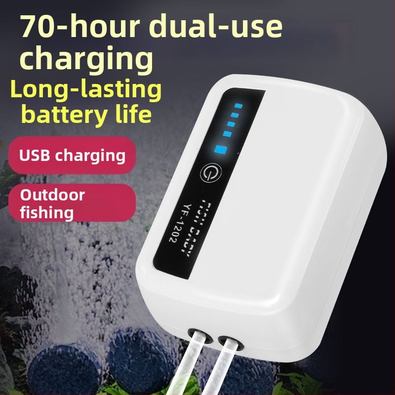 Yafeng зареждаема помпа за обогатяване на кислород за риби, AC-DC литиева батерия, преносимо USB устройство за външна и домашна употреба