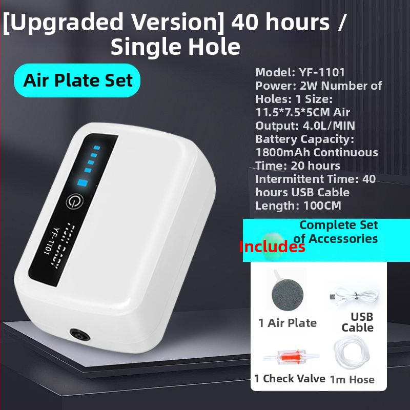 Yafeng зареждаема помпа за обогатяване на кислород за риби, AC-DC литиева батерия, преносимо USB устройство за външна и домашна употреба