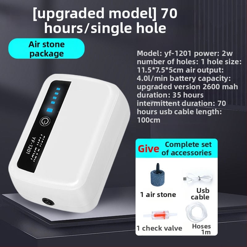 Yafeng зареждаема помпа за обогатяване на кислород за риби, AC-DC литиева батерия, преносимо USB устройство за външна и домашна употреба