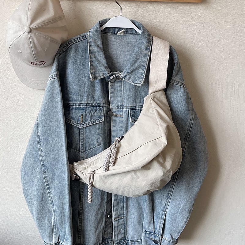 Dumpling crossbody torba — gradska jednostavnost, Oxford tkanina, stil dumpling bun, ljeto 2025, svakodnevna upotreba