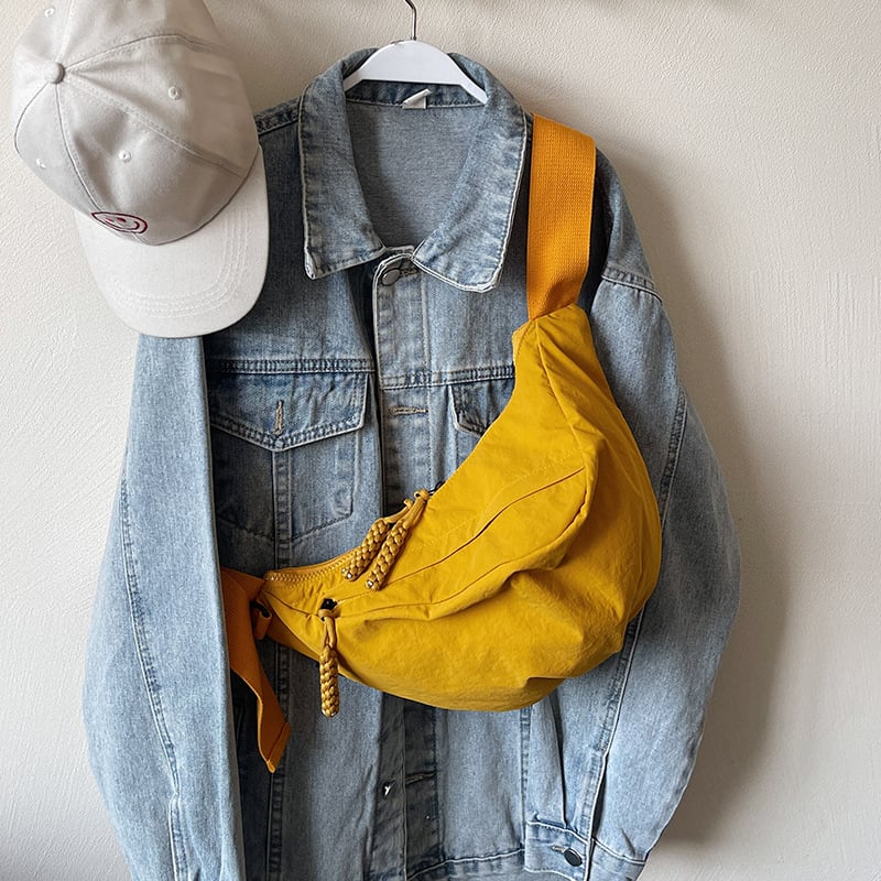 Dumpling crossbody torba — gradska jednostavnost, Oxford tkanina, stil dumpling bun, ljeto 2025, svakodnevna upotreba