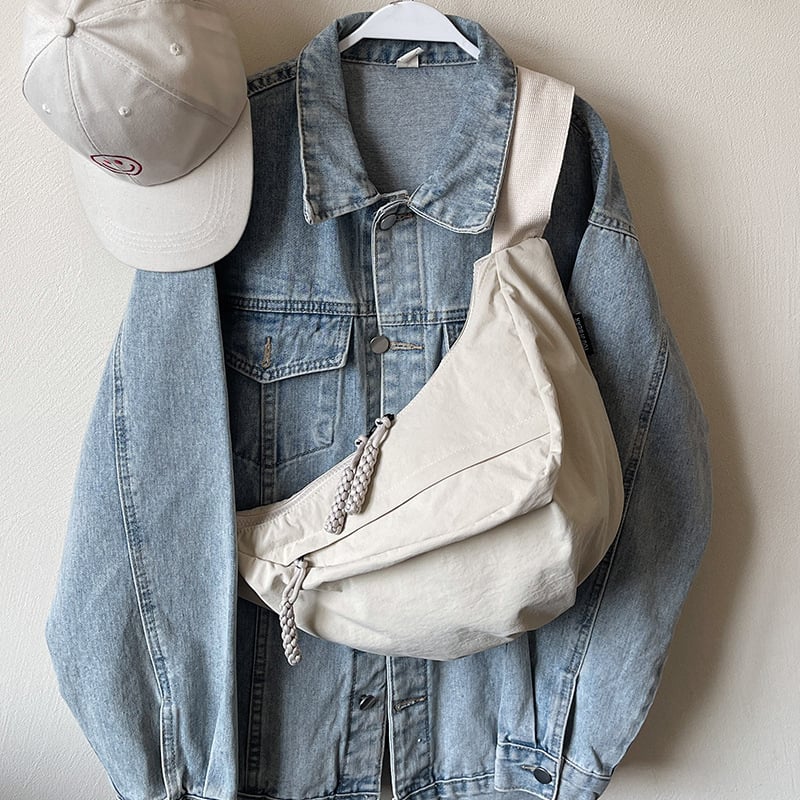 Dumpling crossbody torba — gradska jednostavnost, Oxford tkanina, stil dumpling bun, ljeto 2025, svakodnevna upotreba