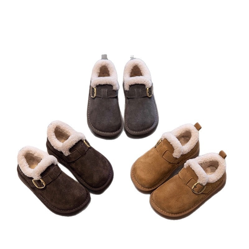 Παιδικές Μποτίνες Χιονιού, Άνω από σουέντ, Καουτσούκ Σόλα, Μεσαίο Ύψος, Υφασμάτινος Πάτος