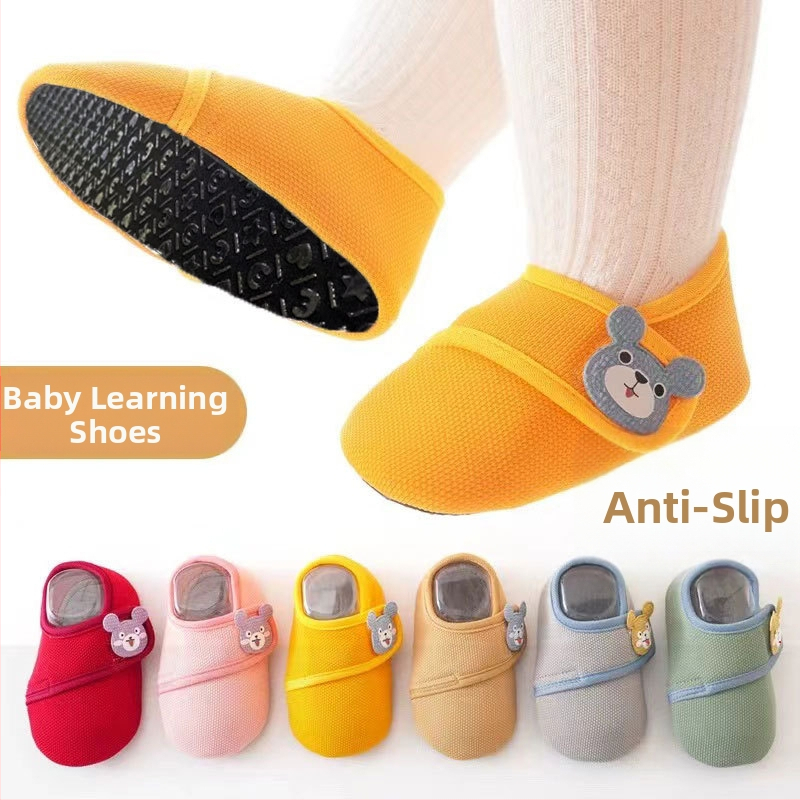 Detské podlahové ponožky s mäkkou podrážkou na vnútorné použitie (1–3 roky), polyesterová tkanina, jar a jeseň