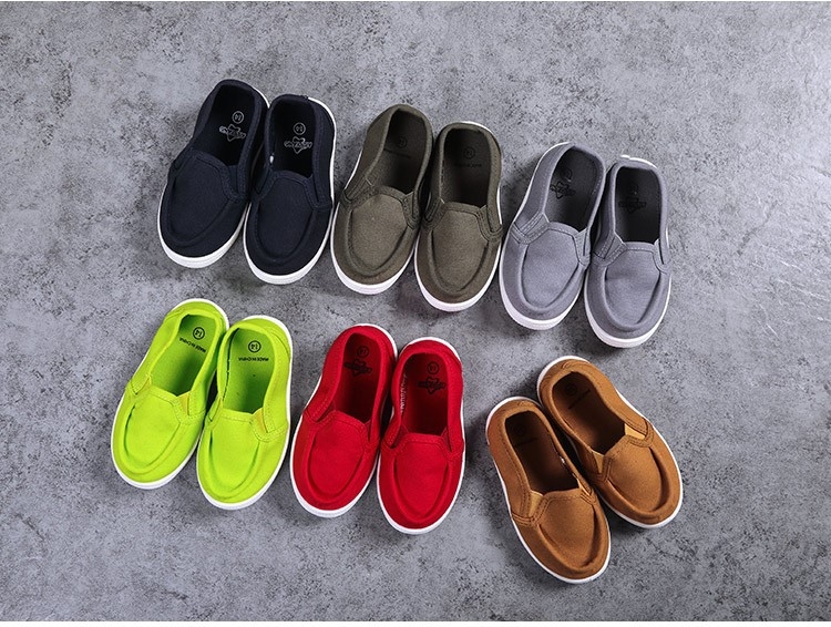 Παιδικά παπούτσια slip-on από καμβά, κορεάτικου στυλ, χαμηλό άνω μέρος, υφασμάτινο πάτο, πλαστική σόλα