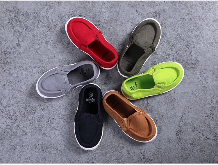 Παιδικά παπούτσια slip-on από καμβά, κορεάτικου στυλ, χαμηλό άνω μέρος, υφασμάτινο πάτο, πλαστική σόλα