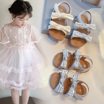 Dječje sandale za princeze, Velcro kopčanje, TPR potplat, jednobojni dizajn, sladak akademski stil, uzrast 4–16 godina