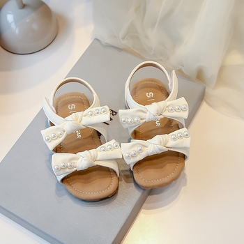 Dječje sandale za princeze, Velcro kopčanje, TPR potplat, jednobojni dizajn, sladak akademski stil, uzrast 4–16 godina