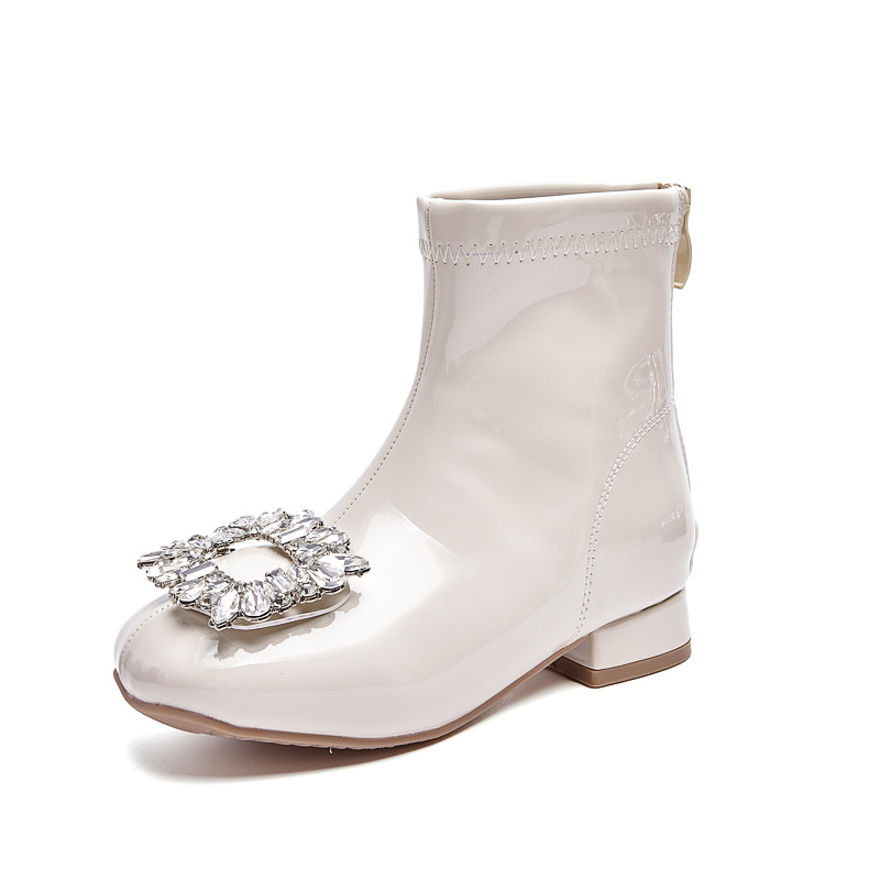 Detské Martin topánky pre dievčatá, 7–12 rokov, bočný zips, nízky štít, PU vložka, gumová podrážka