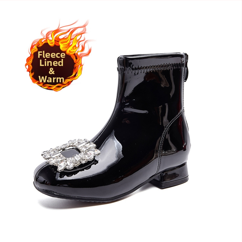 Detské Martin topánky pre dievčatá, 7–12 rokov, bočný zips, nízky štít, PU vložka, gumová podrážka