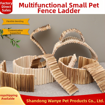 Gard decorativ din lemn masiv pentru hamster, cu scară