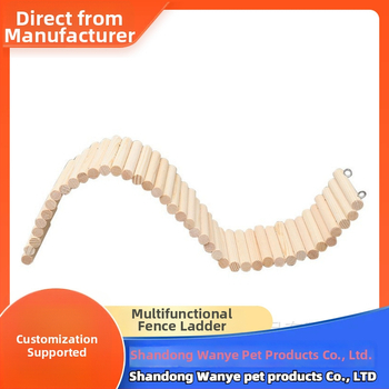 Gard decorativ din lemn masiv pentru hamster, cu scară