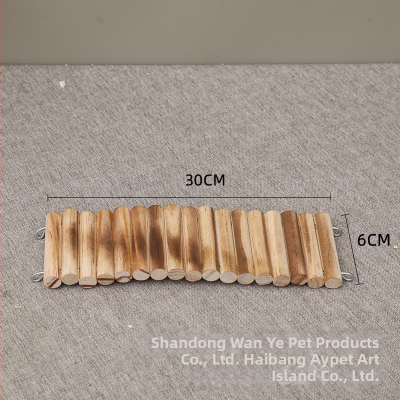 Gard decorativ din lemn masiv pentru hamster, cu scară