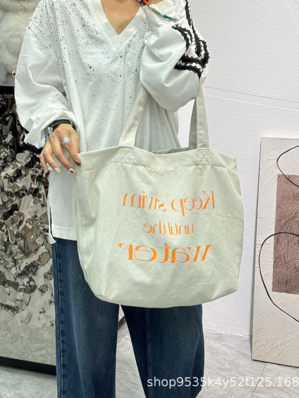 Torbica Tote od platna, ulični stil, vodoravni kvadratni oblik, otvoreni vrh, unutarnja pregrada za dokumente