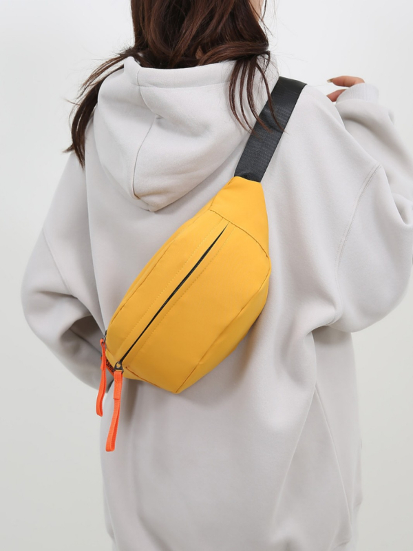 Pojasna crossbody torba, ulični stil, poliester, zatvarač, unutarnji džepovi za telefon i dokumente, ljeto 2025
