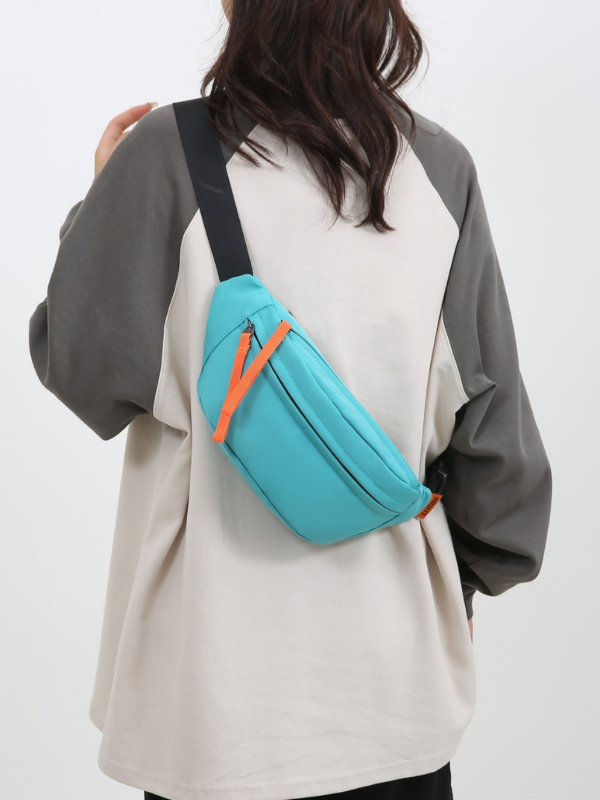Pojasna crossbody torba, ulični stil, poliester, zatvarač, unutarnji džepovi za telefon i dokumente, ljeto 2025
