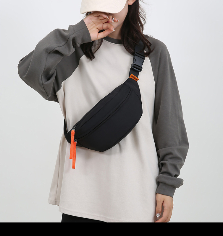 Pojasna crossbody torba, ulični stil, poliester, zatvarač, unutarnji džepovi za telefon i dokumente, ljeto 2025