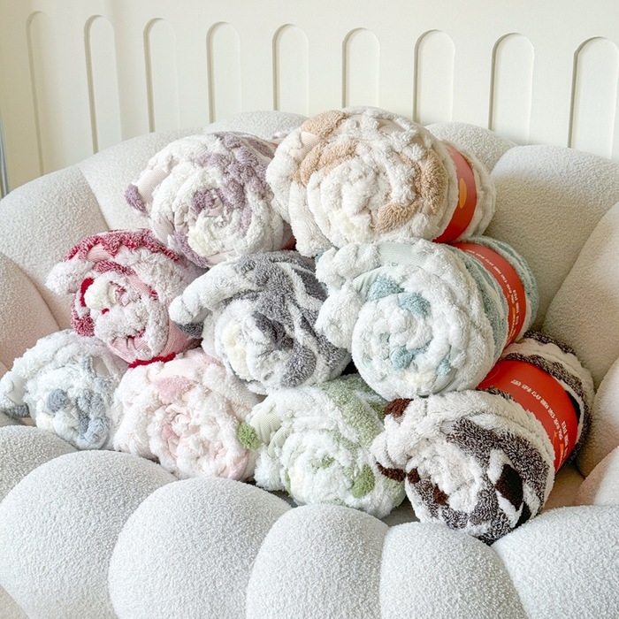 Cuvertură din poliester cu dublu strat, model geometric, 300 g, primăvară și toamnă, micșorare 2–3%