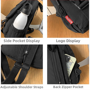 Unisex taška na hrudník, multifunkčná športová taška cez rameno, nylon, minimalistický luxusný štýl, objem do 20 L, ramenný popruh s vzduchovou výplňou