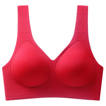 Sutien fără fir, cupe 3/4, cupă modelată subțire, bretele fixe duble, fără închidere pe spate