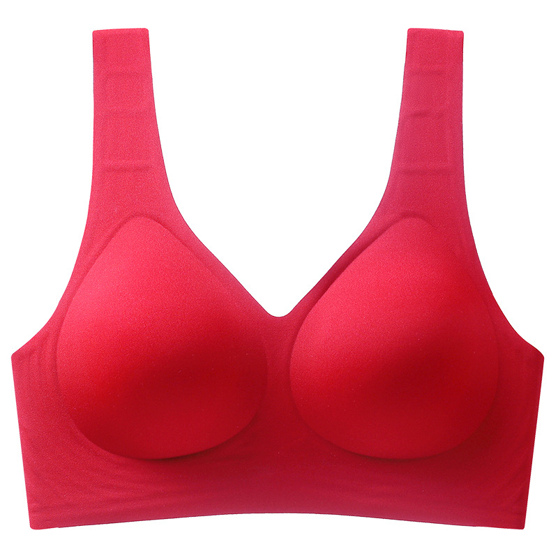 Sutien fără fir, cupe 3/4, cupă modelată subțire, bretele fixe duble, fără închidere pe spate