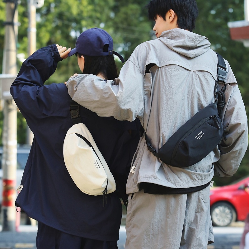 Unisex torba za struk s patentom, džep za telefon, japanskog stila, proljeće 2025