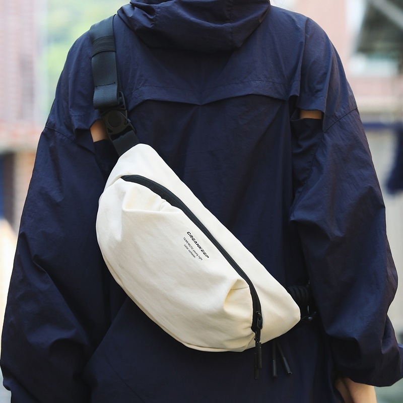Unisex torba za struk s patentom, džep za telefon, japanskog stila, proljeće 2025