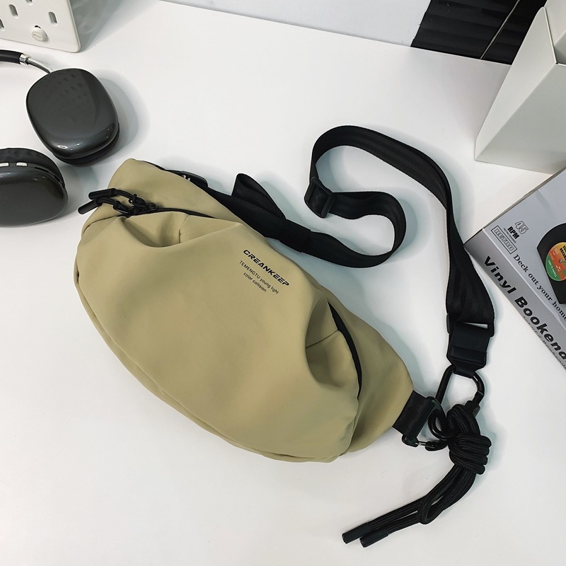 Unisex torba za struk s patentom, džep za telefon, japanskog stila, proljeće 2025