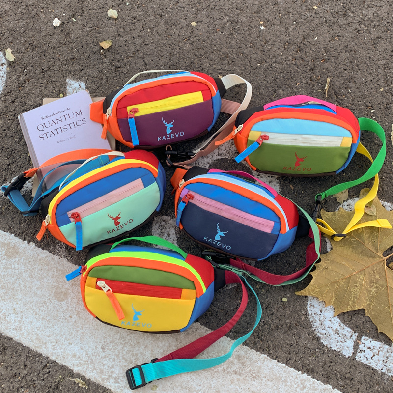 Geantă de talie/crossbody pentru femei, mare capacitate, stil retro european-american, nailon, căptușeală nailon, închidere cu fermoar, buzunar exterior 3D, Cod produs KZ1154, primăvara 2026