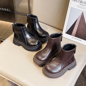 Dievčenské Chelsea čižmy, vrchný materiál syntetická koža, bočný zips, PU podrážka, na jeseň, zimu a jar